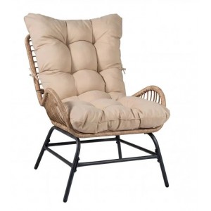 Rotango terasos kėdės-foteliai su storomis pagalvėlėmis, keliamoji galia iki 150 kg (2vnt.)